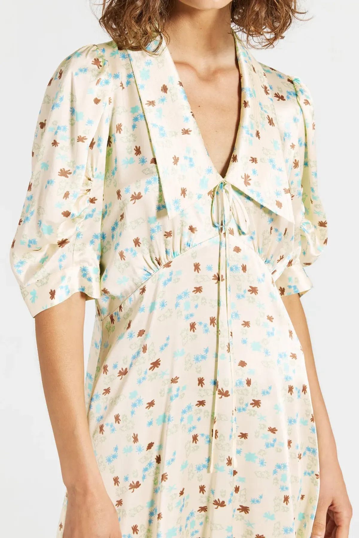 Lee Mathews Bella Mini Dress Lemon Multi Print Size 6 - Image 3