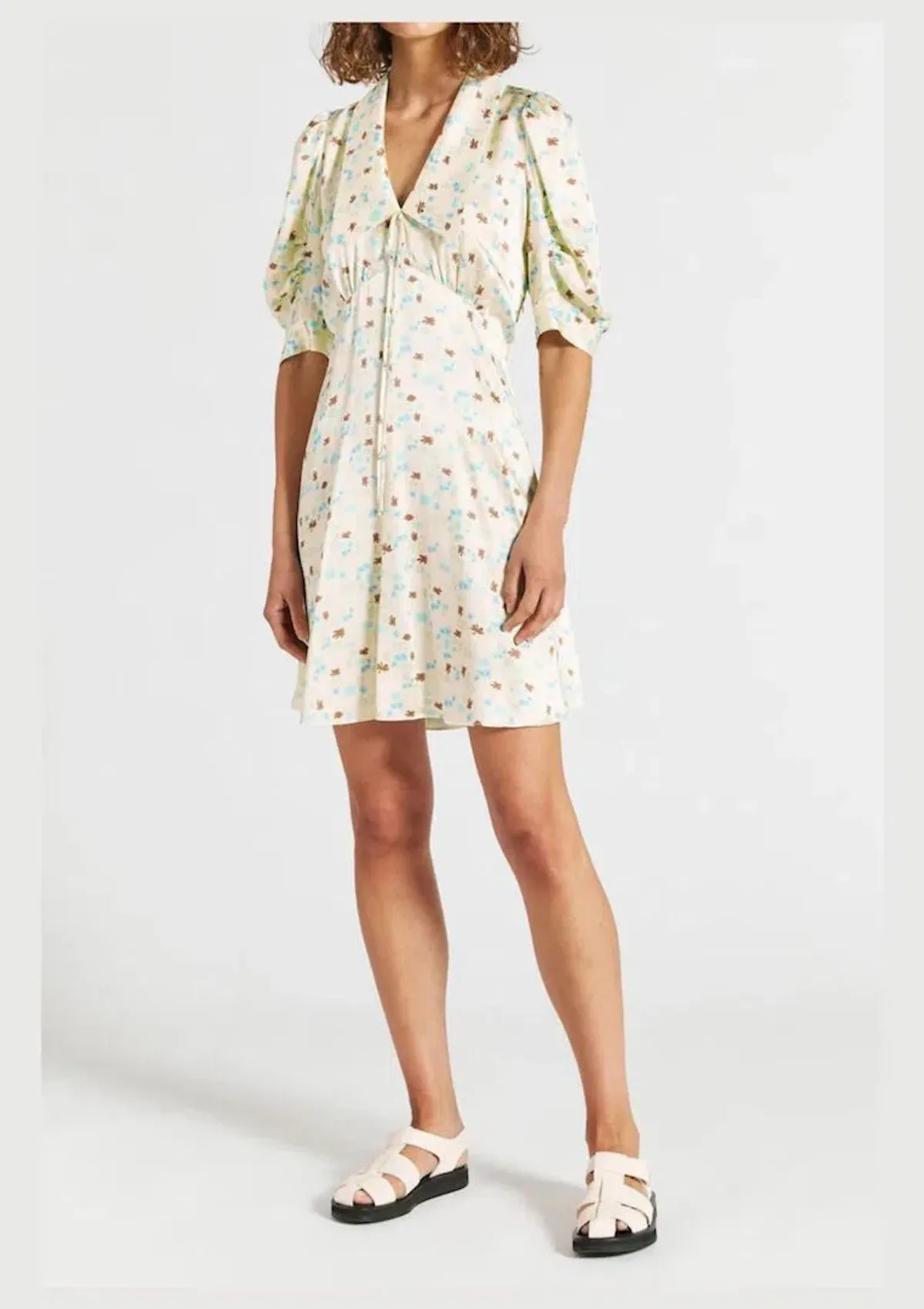 Lee Mathews Bella Mini Dress Lemon Multi Print Size 6 - Image 1