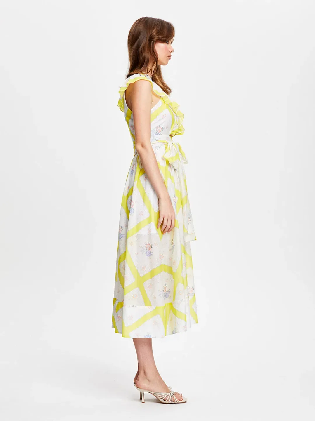 Alice McCall LA Girl Midi Dress Citrus Size 6 for rent on The Volte - main image