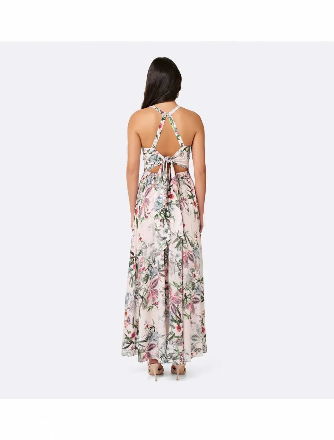 Forever Unique Elka Lace Spliced Maxi Cut Out Dress Print Size 8 for rent on The Volte - main image