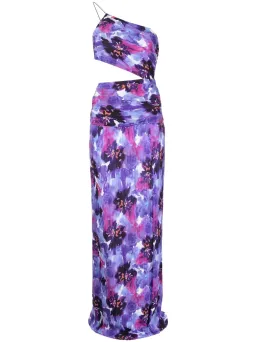 Rebecca Vallance Purple Rain One Shoulder Gown Print Size 10 for rent on The Volte - image 4