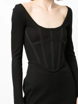Dion Lee Rib Corset Mini Dress Black Size 10 for rent on The Volte - image 2
