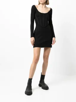 Dion Lee Rib Corset Mini Dress Black Size 10 for rent on The Volte - image 1