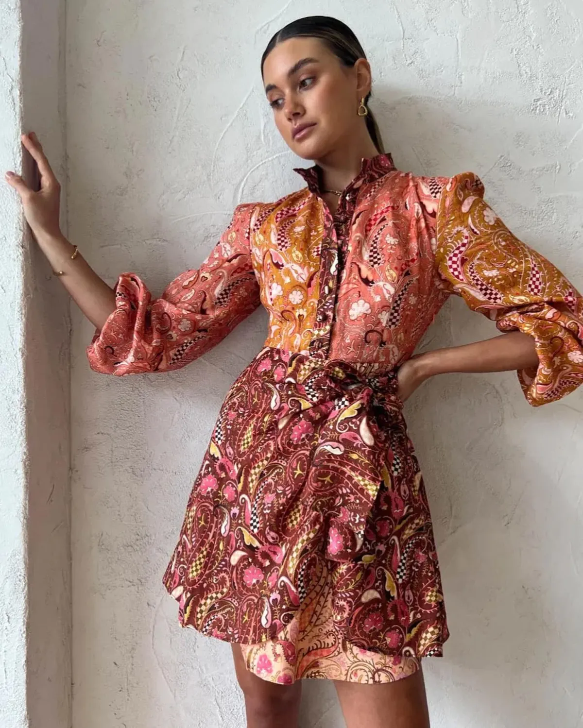 Kate Ford Matien Wrap Dress in Multi Size 1 - Image 2