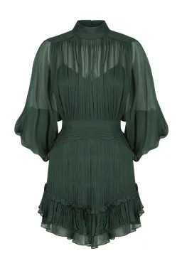 Shona Joy Leonie Long Sleeve Ruched Mini Dress Rosemary Green Size 10 for rent on The Volte - image 6