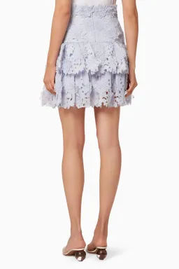 Zimmermann The Lovestruck Miniskirt Periwinkle Size 3 for rent on The Volte - image 3