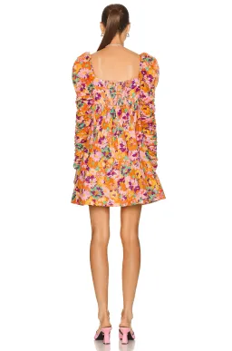 Zimmermann Violet Twist Front Mini Dress Mustard Multi Floral Size 0P / Au 6 for rent on The Volte - image 2
