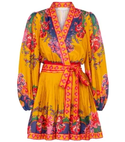 Zimmermann Lovestruck Paisley Linen Wrap Dress Print Size 3 for rent on The Volte - image 4