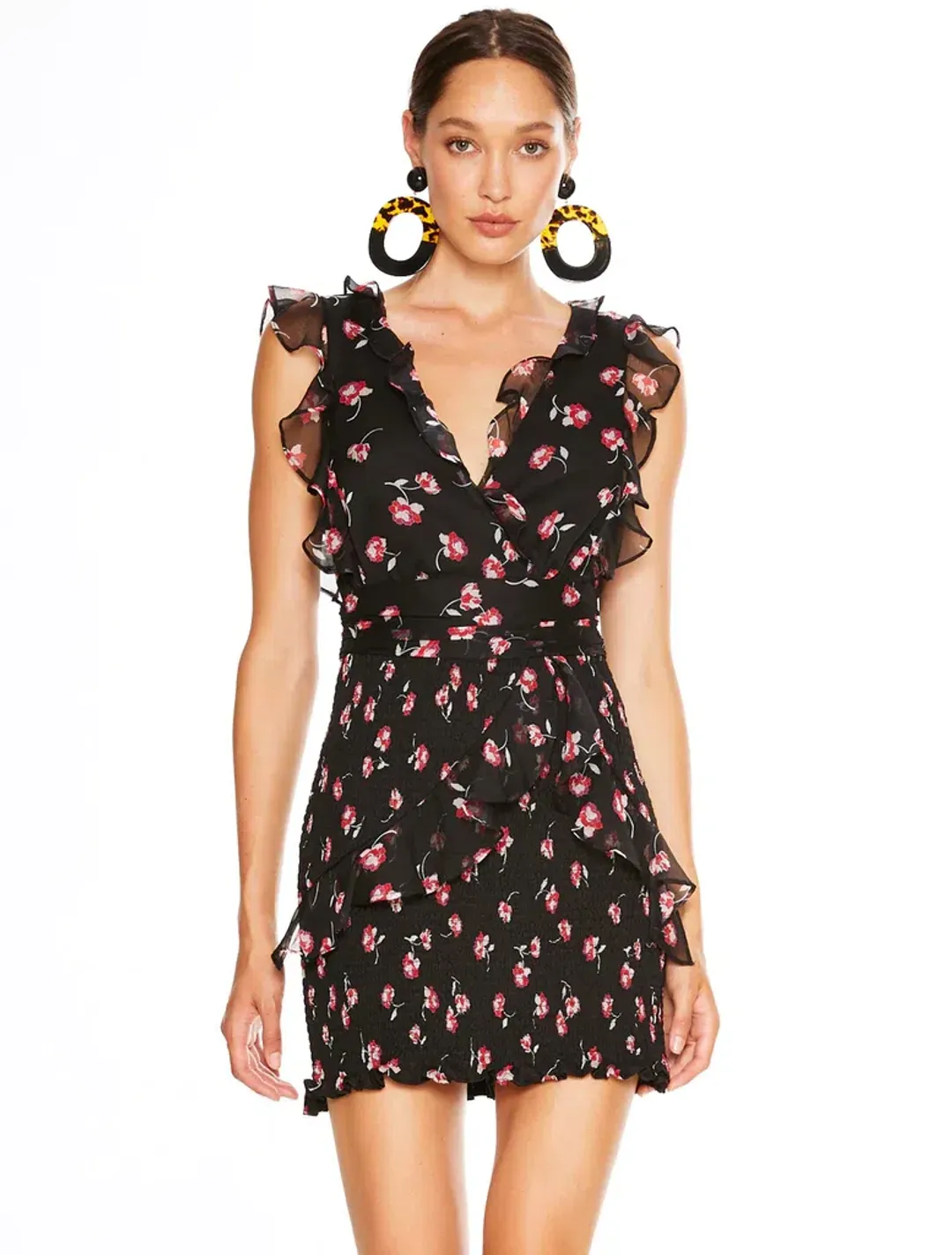 Talulah Incognito Mini Dress Black Print Size 12 for rent on The Volte - main image