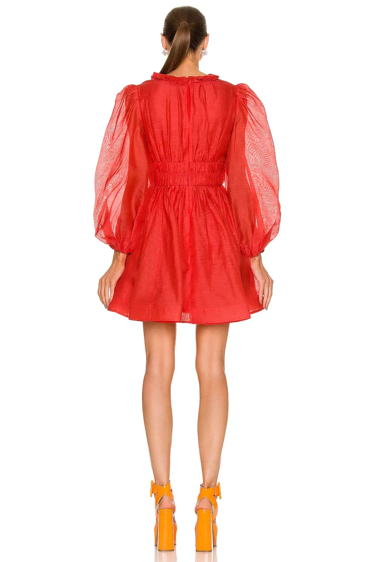 Zimmermann Prima Frill V Neck Mini Dress Tomato Size 3 / AU 14 - Image 4