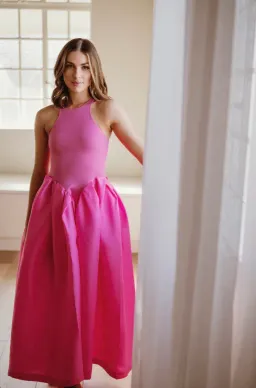 Marques' Almeida Taffeta-skirt organic cotton-blend midi dress Pink Size XS / AU 6 for rent on The Volte - image 2