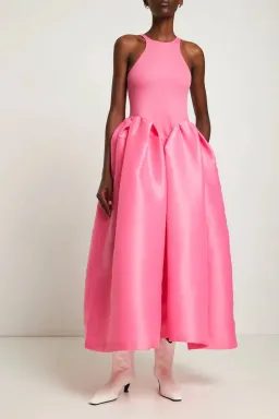 Marques' Almeida Taffeta-skirt organic cotton-blend midi dress Pink Size XS / AU 6 for rent on The Volte - image 9