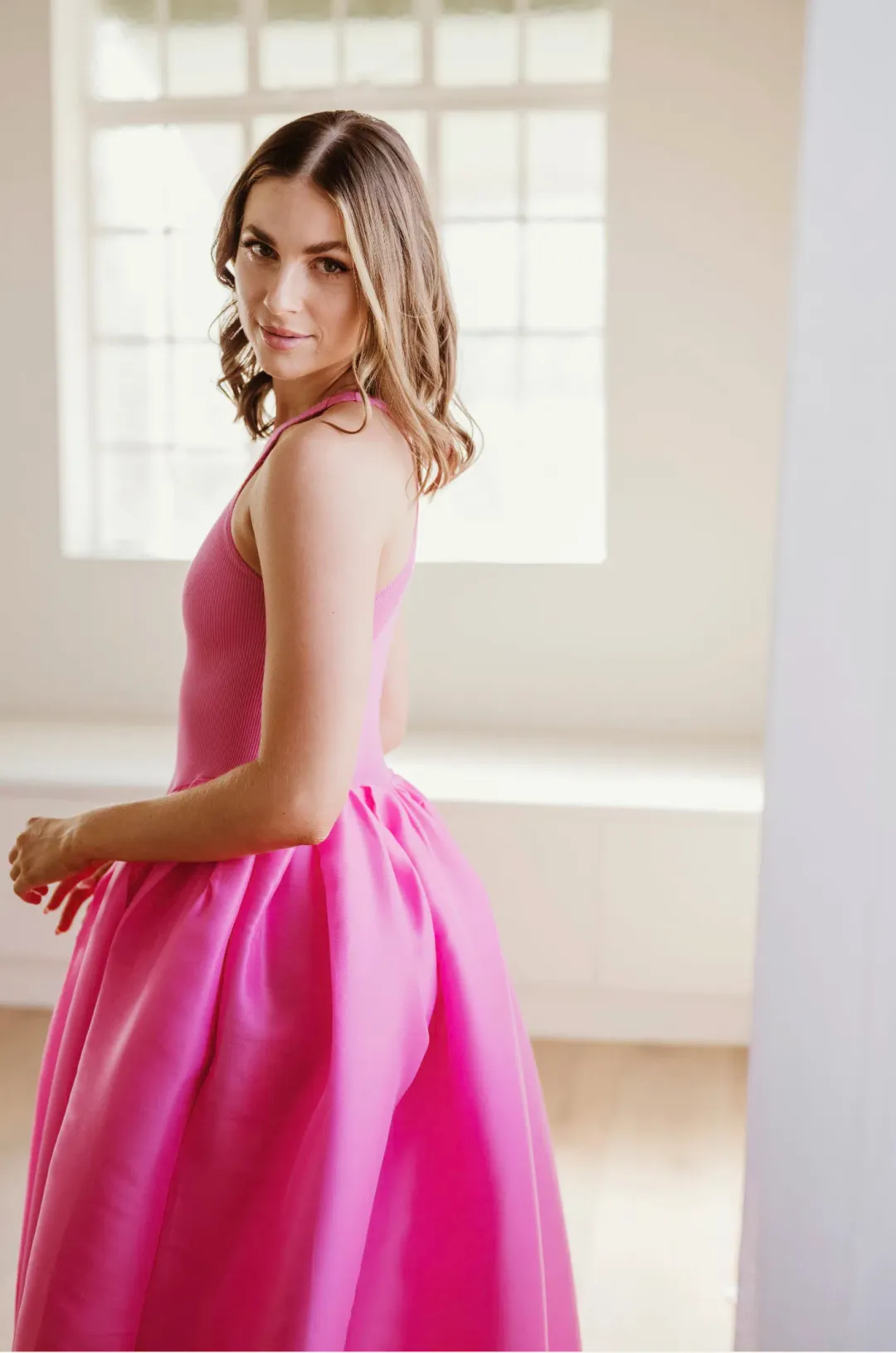 Marques' Almeida Taffeta-skirt organic cotton-blend midi dress Pink Size XS / AU 6 for rent on The Volte - main image