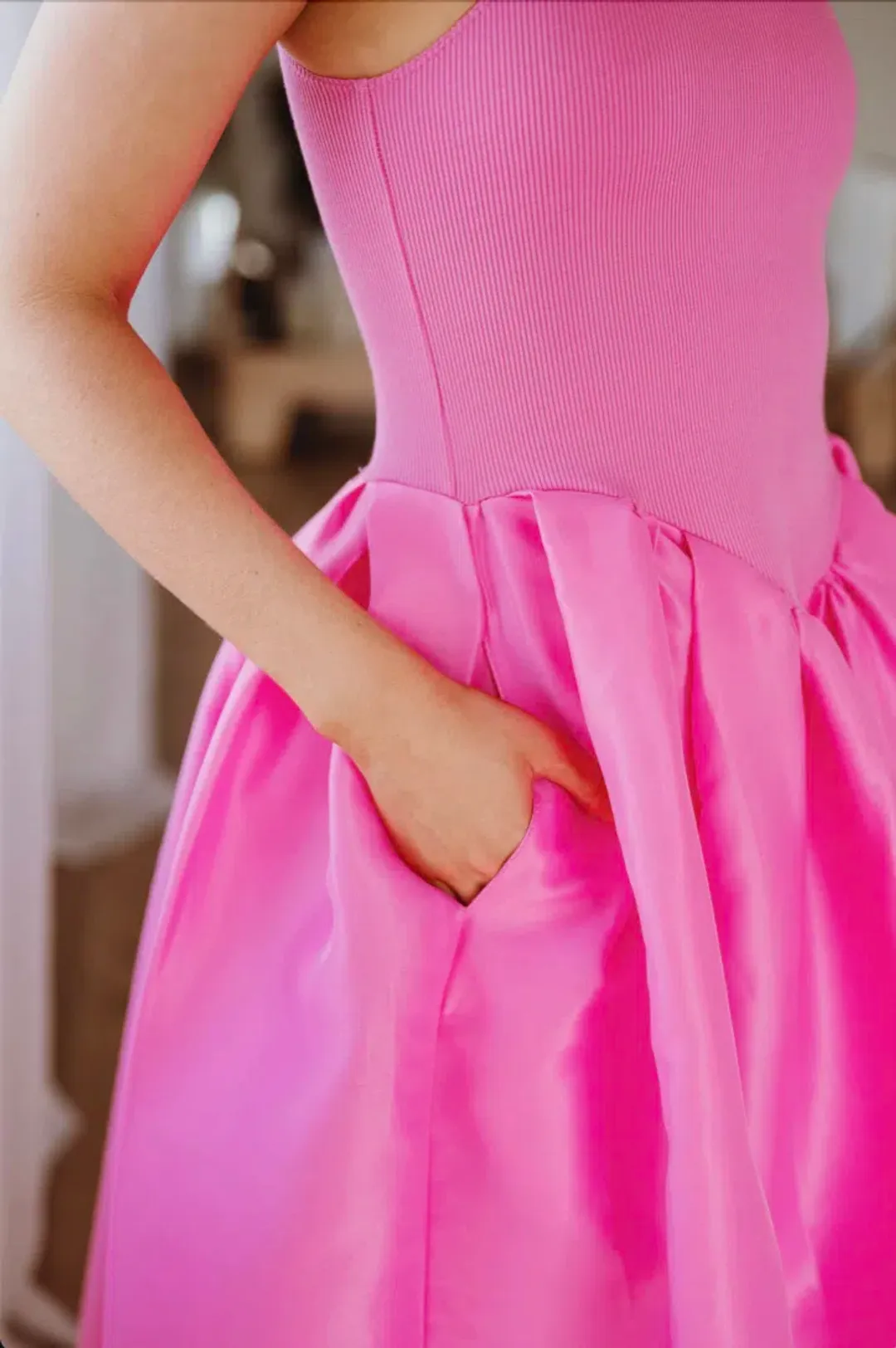 Marques' Almeida Taffeta-skirt organic cotton-blend midi dress Pink Size XS / AU 6 for rent on The Volte - main image