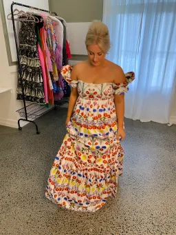 Borgo De Nor Antigone Dream On Cotton Maxi Dress Print Size 14 for rent on The Volte - image 5