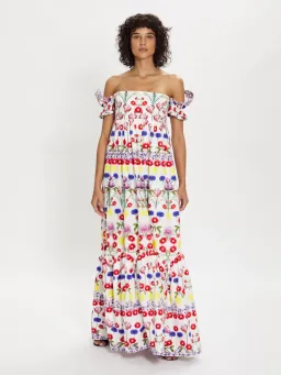 Borgo De Nor Antigone Dream On Cotton Maxi Dress Print Size 14 for rent on The Volte - image 1