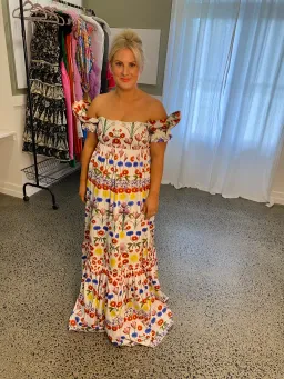 Borgo De Nor Antigone Dream On Cotton Maxi Dress Print Size 14 for rent on The Volte - image 4