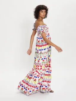 Borgo De Nor Antigone Dream On Cotton Maxi Dress Print Size 14 for rent on The Volte - image 2