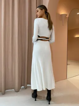 Sovere Inertia Knit Midi Dress White Size 6 for rent on The Volte - image 3