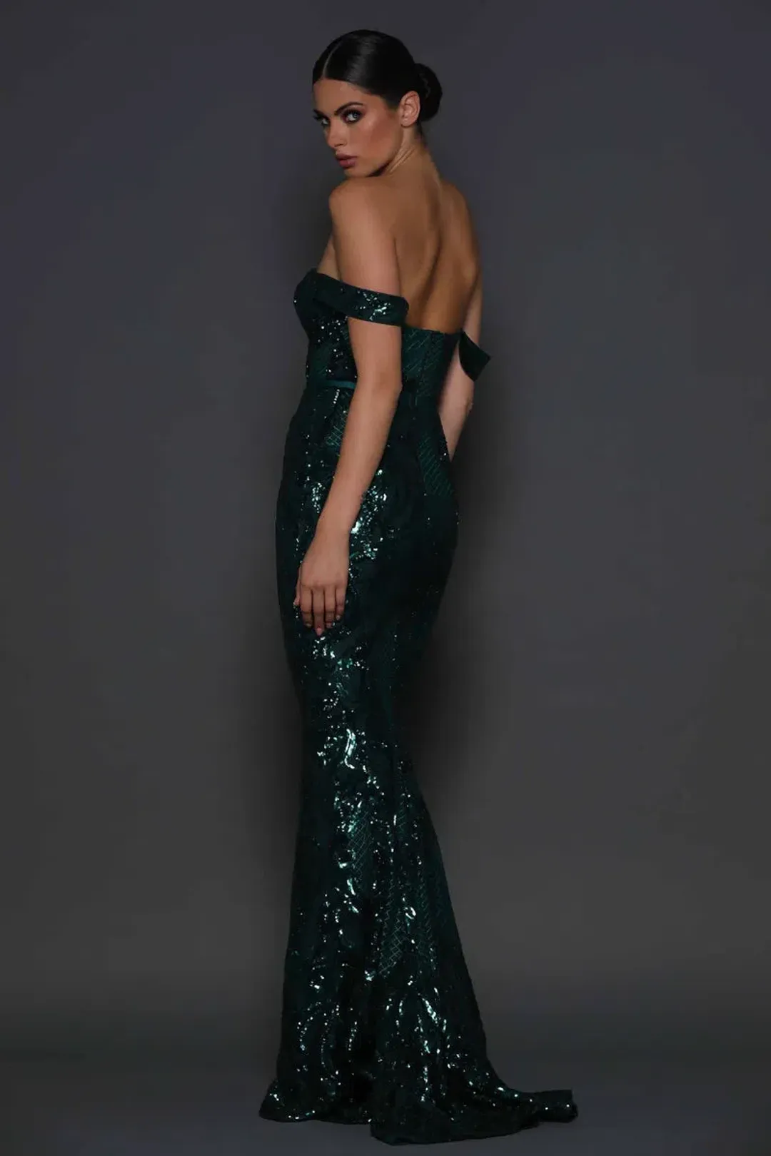 Elle Zeitoune Harris Gown Emerald Green Size 6 for rent on The Volte - main image