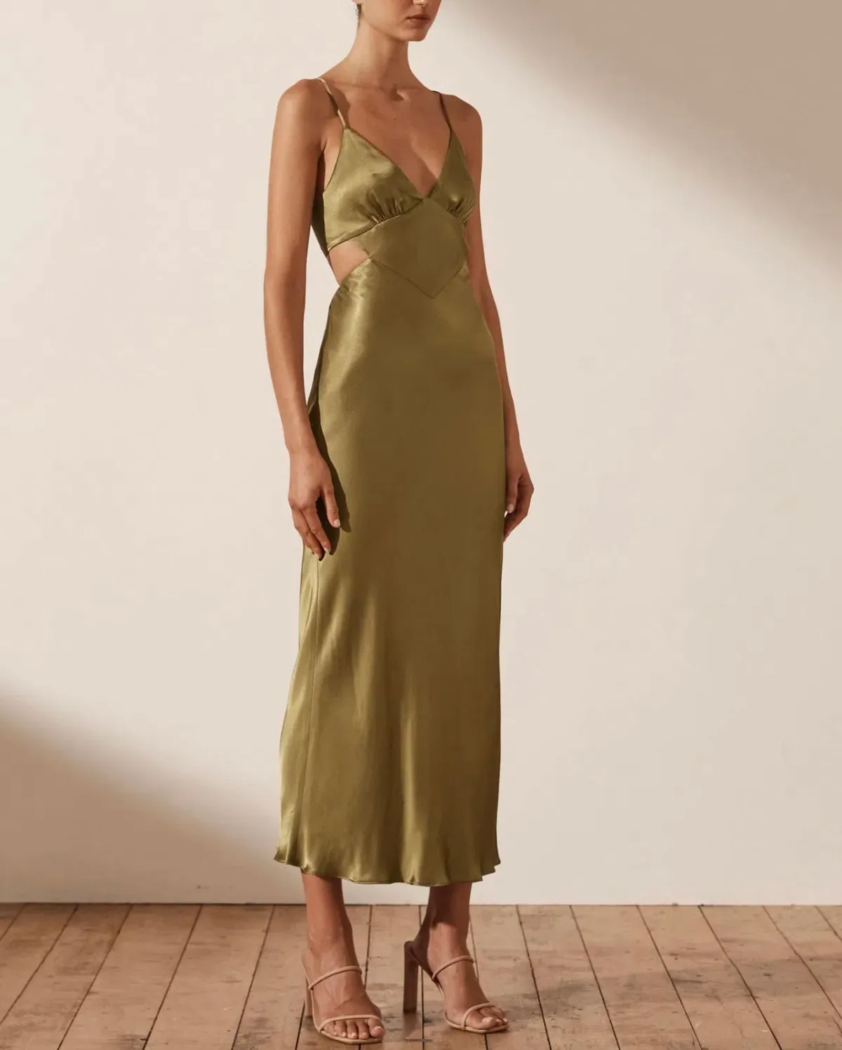 Shona Joy Alma Backless Midi Dress Cumin Size 14 - Image 4