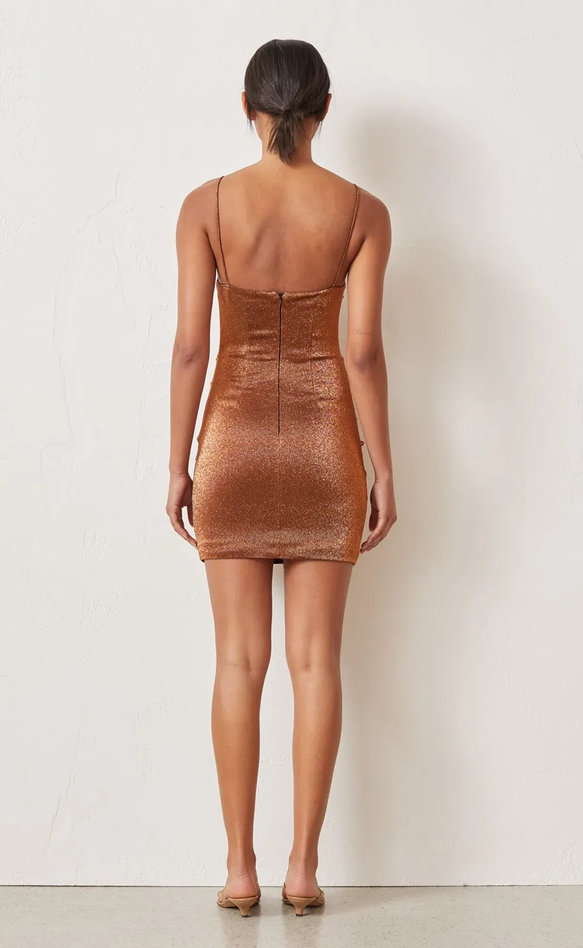 Bec & Bridge Bronze Baby Mini Dress Copper Size 8 - Image 3