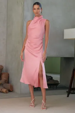 Misha Robbia Satin Dress Pink Size 8 for rent on The Volte - image 4
