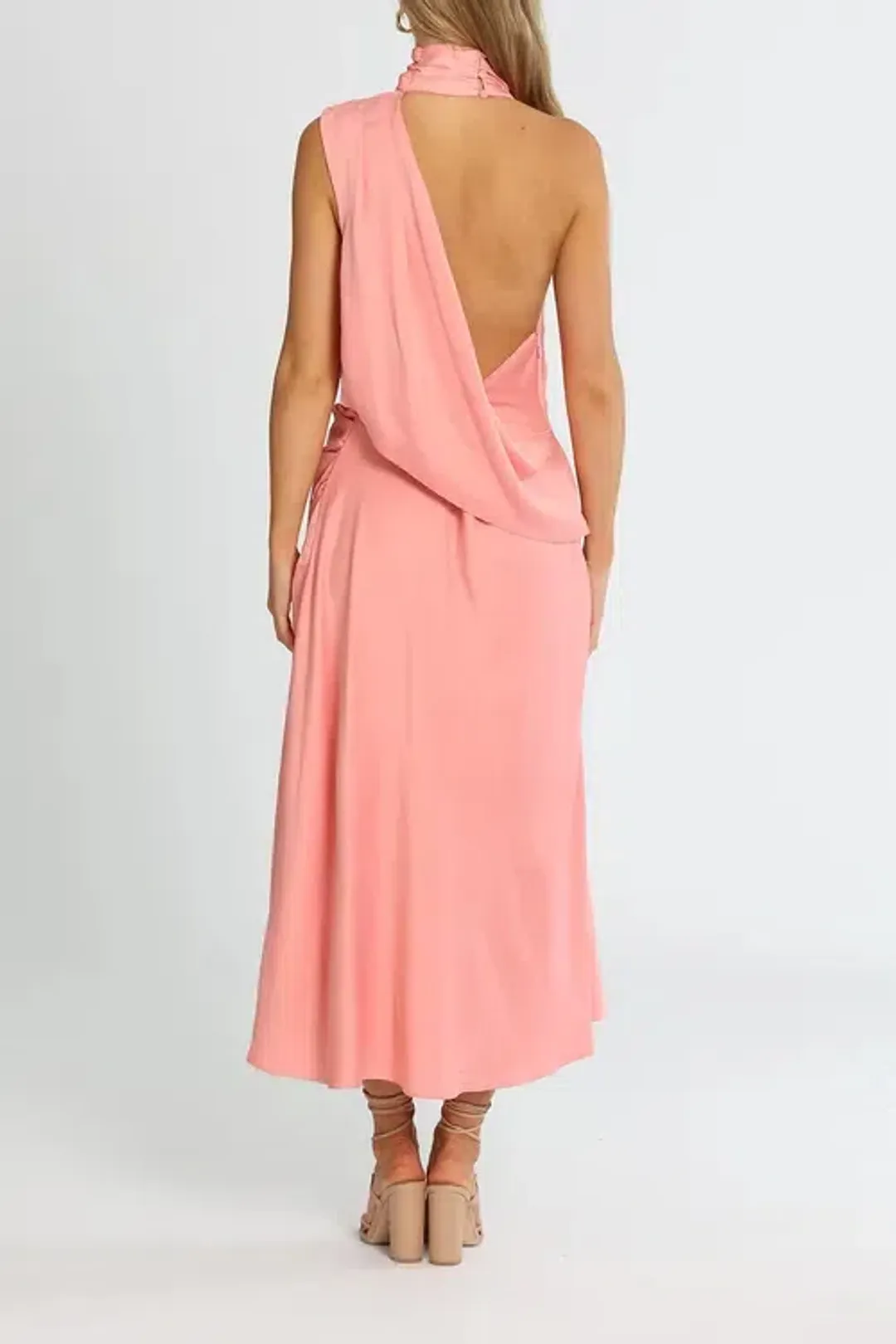 Misha Robbia Satin Dress Pink Size 8 for rent on The Volte - main image
