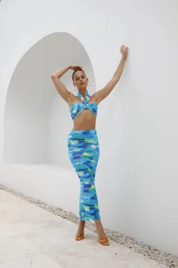 Asta Resort Carmen Top and Skirt Set Ocean Size 6 for rent on The Volte - image 1