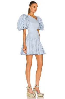 Aje Chateau Cut Out Mini Dress in Sky Blue Size 8 for rent on The Volte - image 6