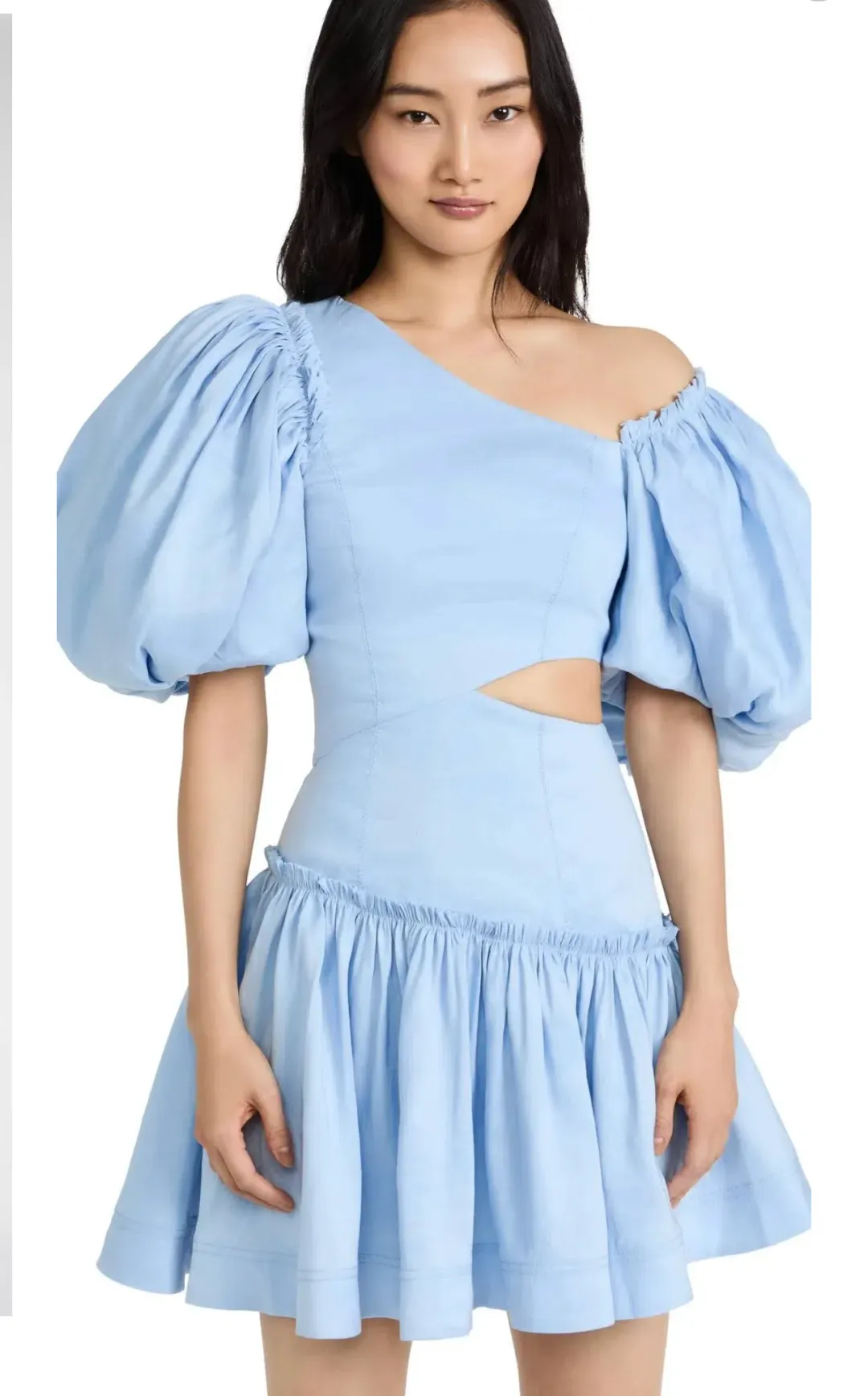 Aje Chateau Cut Out Mini Dress in Sky Blue Size 8 for rent on The Volte - main image