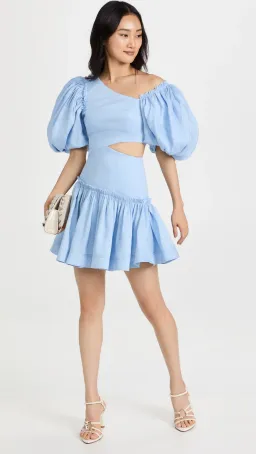 Aje Chateau Cut Out Mini Dress in Sky Blue Size 8 for rent on The Volte - image 9