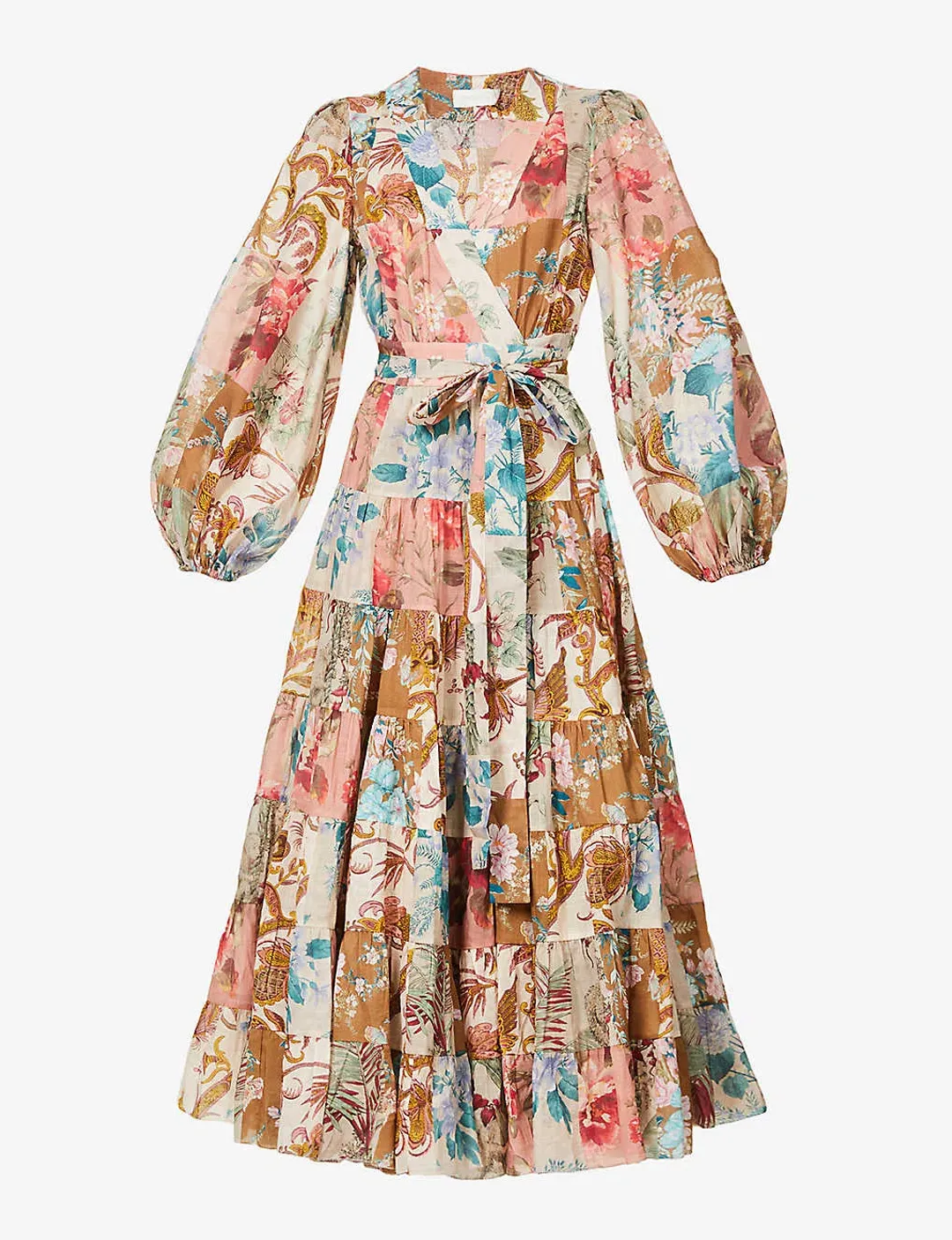 Zimmermann Cassia Tiered Floral Print Midi Dress Size 16 for rent on The Volte - main image