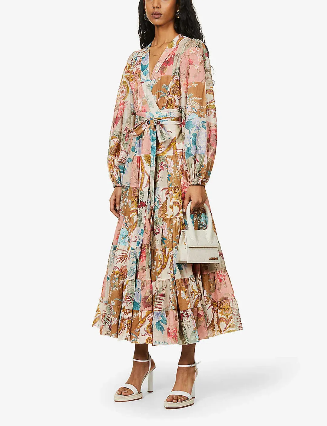 Zimmermann Cassia Tiered Floral Print Midi Dress Size 16 for rent on The Volte - main image
