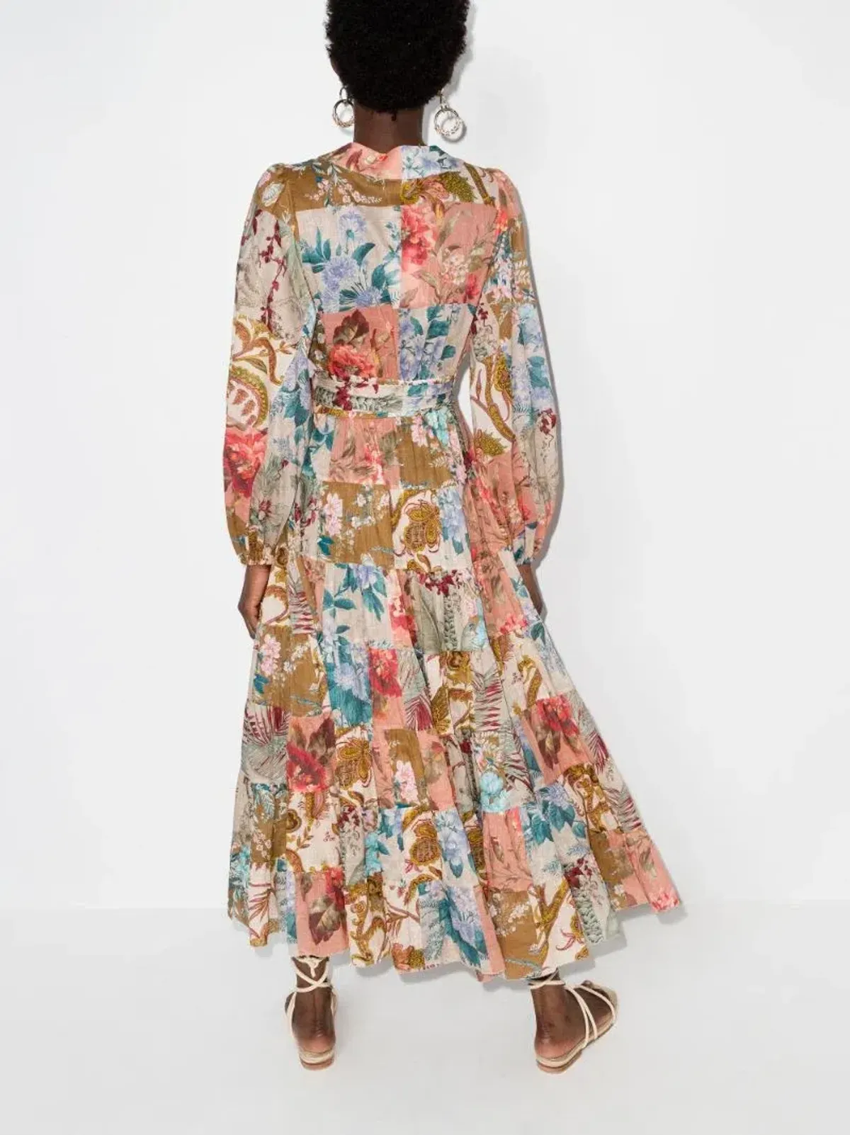 Zimmermann Cassia Tiered Floral Print Midi Dress Size 16 - Image 4