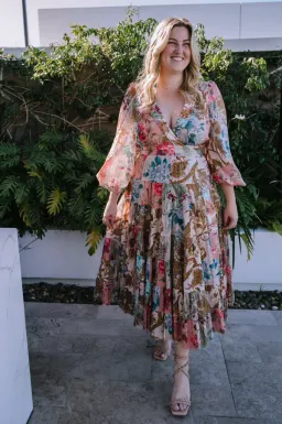 Zimmermann Cassia Tiered Floral Print Midi Dress Size 16 for rent on The Volte - image 1