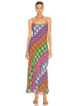 Rixo Holly Rainbow Check Print Dress Size 10 for rent on The Volte - image 1