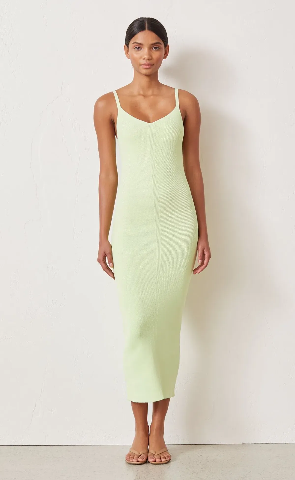 Bec & Bridge Citrus Club Knit Midi Dress Green Size 6 - Image 1