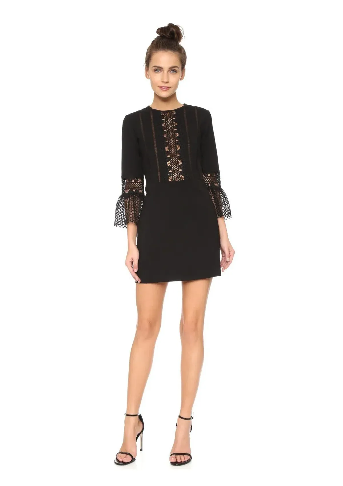 Self Portrait Black Lace Cocktail Dress Black Size 8 - Image 1