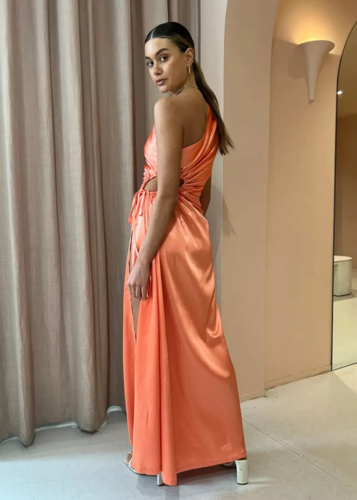 Sonya Moda Nour Peach Maxi Dress Peach Size 12 - Image 4