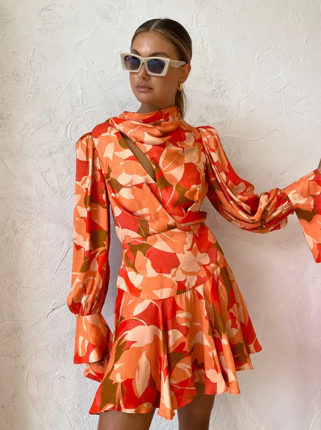 Acler Dunleer Dress Amber Bloom Size 10 for rent on The Volte - main image