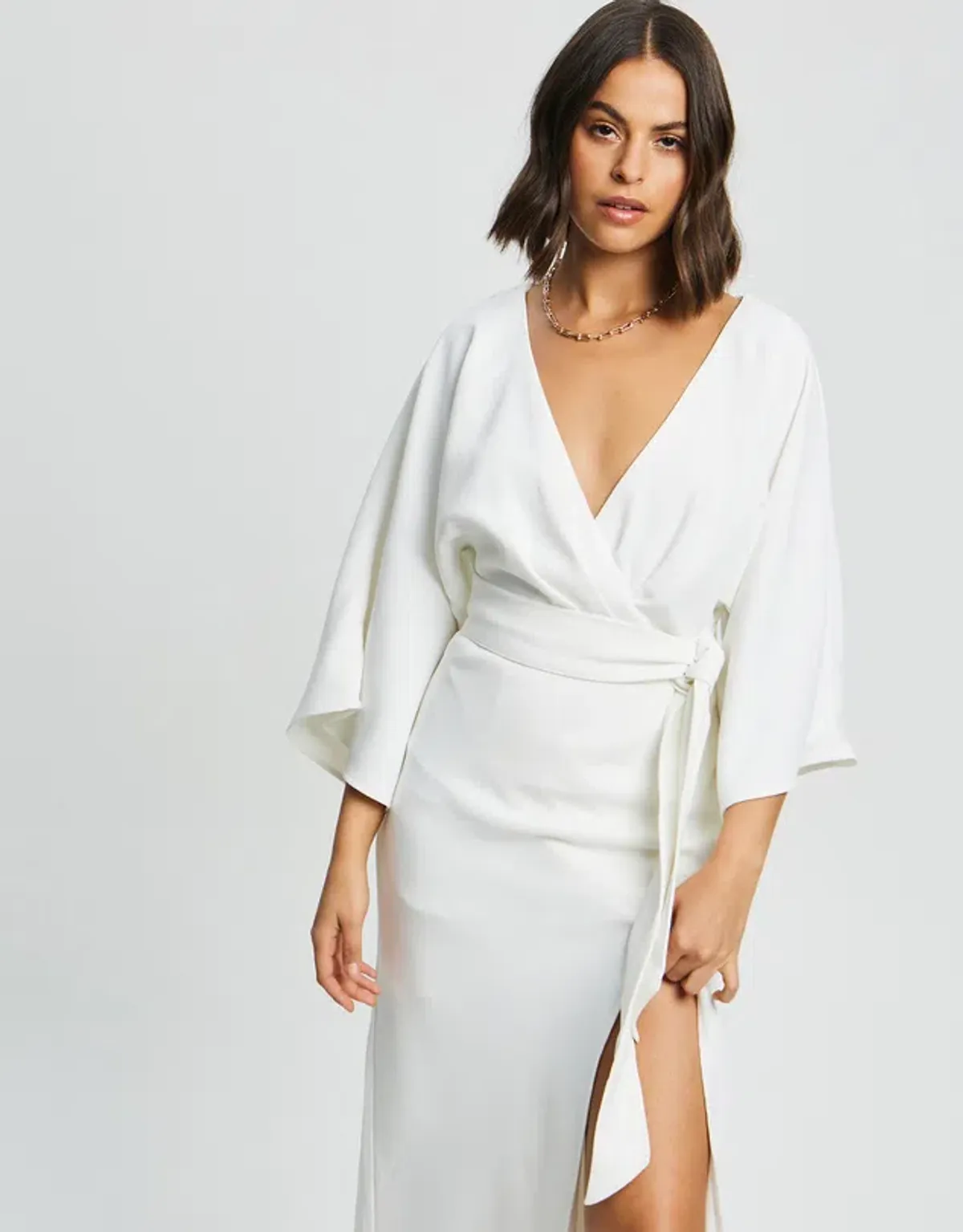 Tussah Midi Dress in White Size 8 - Image 2