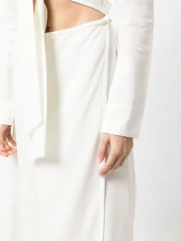 Sir The Label Clemence Long Sleeve Wrap Dress Ivory Size 0 / AU 6 for rent on The Volte - image 3