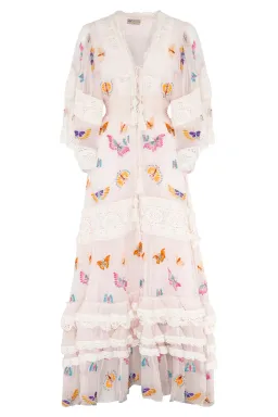 Fillyboo Madam Butterfly Embroidered Duster in Delicacy Size M for rent on The Volte - image 4