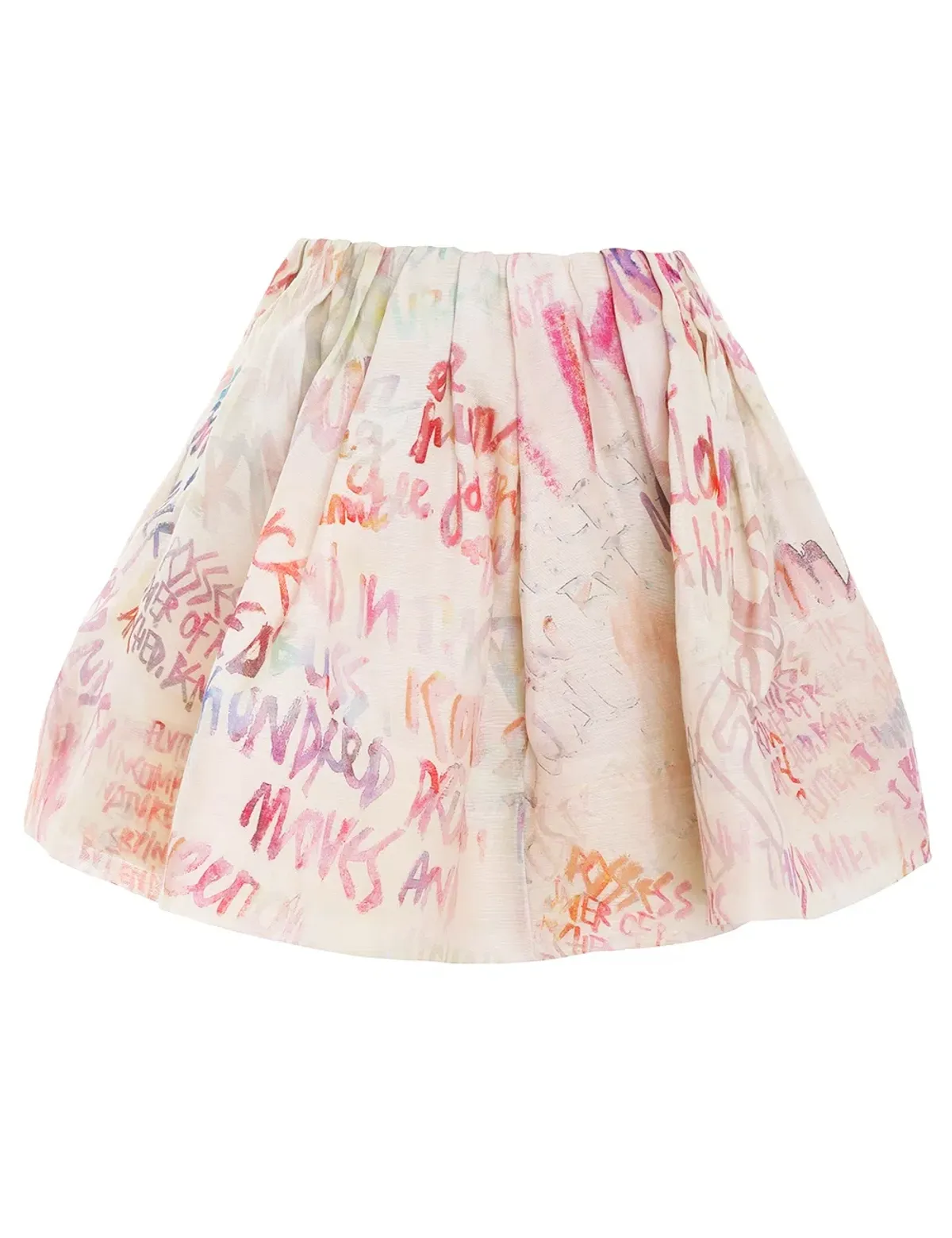 Zimmermann Dancer Gathered Mini Skirt and Bodysuit Ivory Graffiti Size 0/AU 8 - Image 5