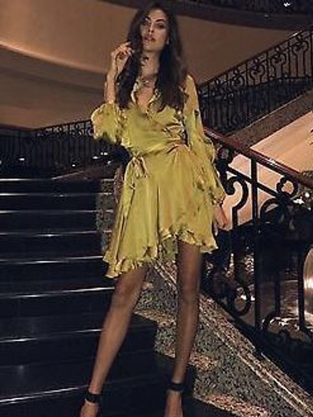 ZIMMERMANN WINSOME FLUTTER ROBE DRESS CITRUS Size 8 for rent on The Volte - main image