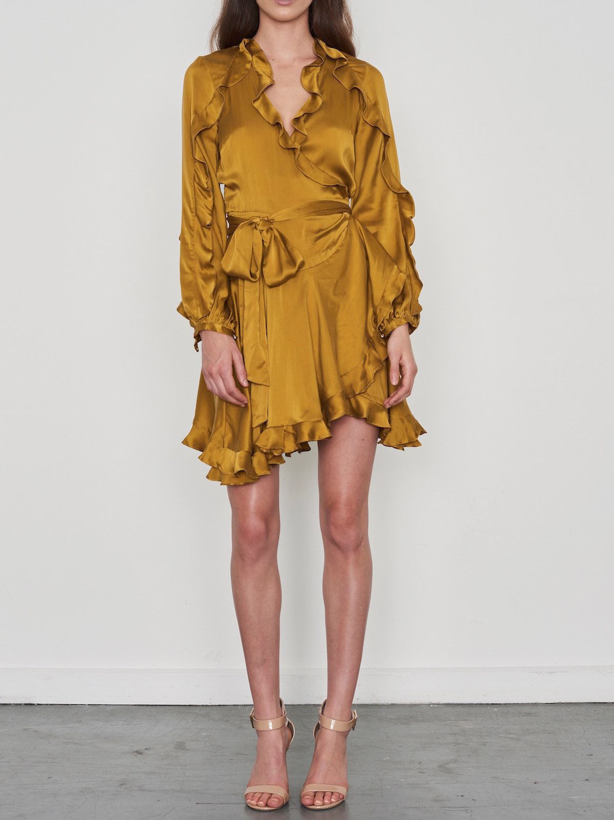 ZIMMERMANN WINSOME FLUTTER ROBE DRESS CITRUS Size 8 - Image 1