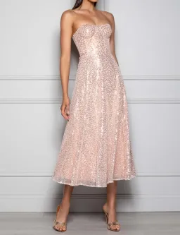 Elle Zeitoune Lana Dress Rose Gold Size 10 for rent on The Volte - image 2