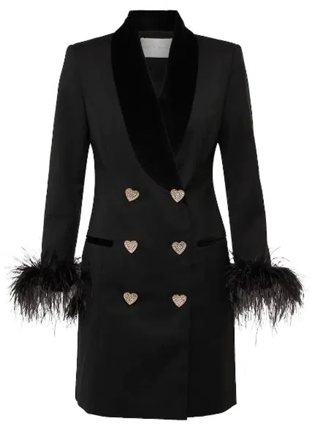 Rebecca Vallance Kawani Feather Trimmed Mini Dress Black Size 8 for rent on The Volte - main image