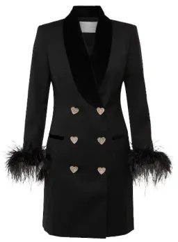 Rebecca Vallance Kawani Feather Trimmed Mini Dress Black Size 8 for rent on The Volte - image 4